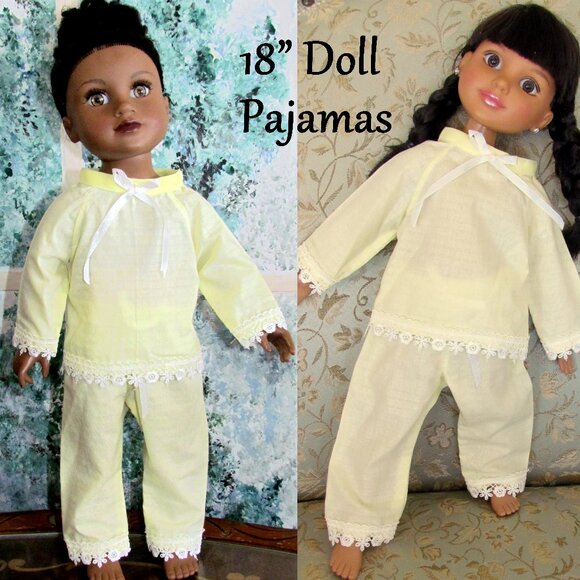 DOLL PAJAMAS SLIM 18" DOLL PJs fit JOURNEY GIRLS, MGA BEST FRIENDS CLUB BFC, NEW - Picture 1 of 6